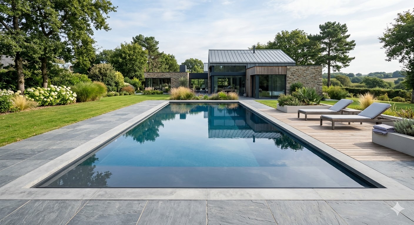 Piscine miroir sur Rennes et le departement 35